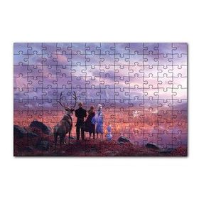 Cakapuzzle Sisli Ovaya Bakan Elsa ve Arkadaşları 120 Parça Ahşap Puzzle