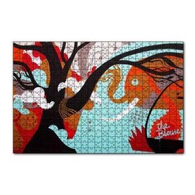 Cakapuzzle Siyah Ağaç Fil ve Soyut Şekiller 120 Parça Ahşap Puzzle