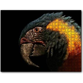 Cakapuzzle Siyah Arkaplan Turuncu Siyah Macaw Mdf 120 Parça Puzzle