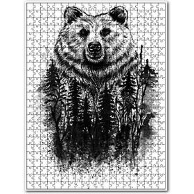 Cakapuzzle Siyah Ayı Ormanda Gezinti Ahşap 1000 Parça Puzzle