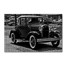 Cakapuzzle Siyah Beyaz Antika Amerikan Araba Mdf 120 Parça Puzzle