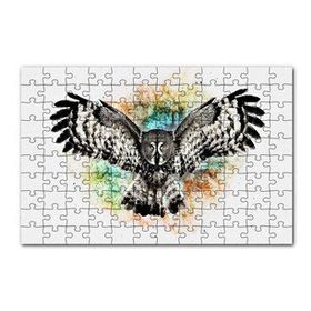 Cakapuzzle Siyah Beyaz Baykuş Animasyonu Görseli 120 Parça Ahşap Puzzle