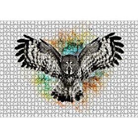 Cakapuzzle Siyah Beyaz Baykuş Animasyonu Görseli 120 Parça Ahşap Puzzle