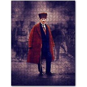Cakapuzzle Siyah Beyaz Cephede Renkli Atatürk Ahşap 1000 Parça Puzzle