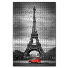 Cakapuzzle Siyah Beyaz Eyfel ve Kırmızı Araba 1000 Parça Puzzle