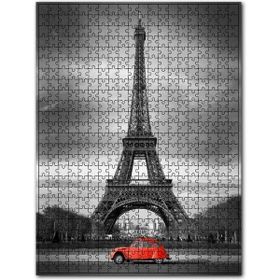 Cakapuzzle Siyah Beyaz Eyfel ve Kırmızı Araba 255 Parça Puzzle