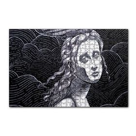 Cakapuzzle Siyah Beyaz Gravür Hüzünlü Bakışlı Kadın 120 Parça Ahşap Puzzle