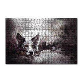Cakapuzzle Siyah Beyaz İngliz Çoban Köpeği 120 Parça Ahşap Puzzle