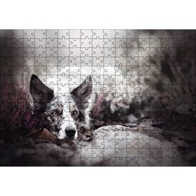 Cakapuzzle Siyah Beyaz İngliz Çoban Köpeği 120 Parça Ahşap Puzzle
