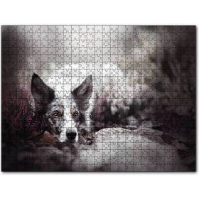 Cakapuzzle Siyah Beyaz İngliz Çoban Köpeği Mdf 500 Parça Puzzle