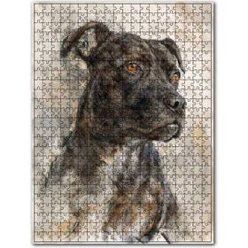 Cakapuzzle Siyah Beyaz Köpek Görseli 120 Parça Puzzle