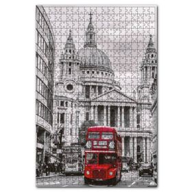 Cakapuzzle Siyah Beyaz Londra ve Kırmızı Otobüs 500 Parça Puzzle