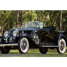 Cakapuzzle Siyah Cadillac Cabrio Antika Araba Mdf 120 Parça Puzzle