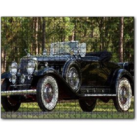 Cakapuzzle Siyah Cadillac Cabrio Antika Araba Mdf 500 Parça Puzzle