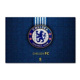 Cakapuzzle Siyah Deri Doku Üzerinde Chelsea Logosu 120 Parça Ahşap Puzzle