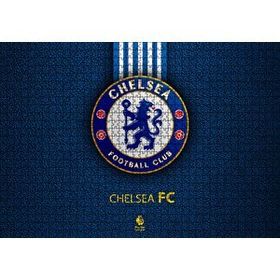 Cakapuzzle Siyah Deri Doku Üzerinde Chelsea Logosu 120 Parça Ahşap Puzzle