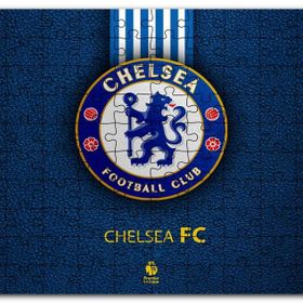 Cakapuzzle Siyah Deri Doku Üzerinde Chelsea Logosu Mdf 1000 Parça Puzzle
