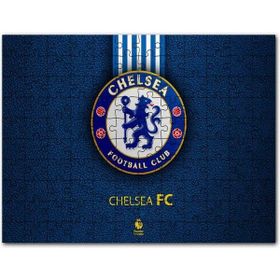 Cakapuzzle Siyah Deri Doku Üzerinde Chelsea Logosu Mdf 255 Parça Puzzle
