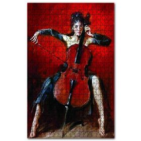 Cakapuzzle Siyah Elbiseli Viyola Çalan Kadın Ahşap 1000 Parça Puzzle