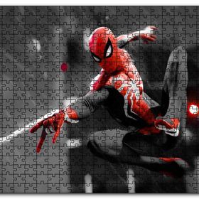 Cakapuzzle Siyah Kırmızı Kostümlü Spider Man Mdf 1000 Parça Puzzle