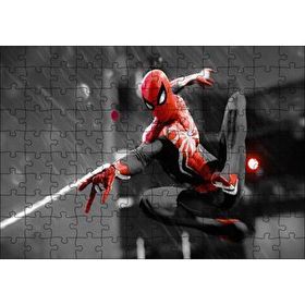Cakapuzzle Siyah Kırmızı Kostümlü Spider Man Mdf 120 Parça Puzzle