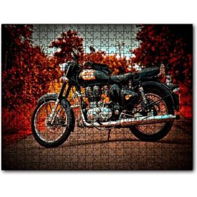 Cakapuzzle Siyah Motorsiklet ve Sonbahar Rengi Ağaçlar 120 Parça Puzzle