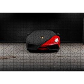 Cakapuzzle Siyah Örtülü Kırmızı Lamborghini 120 Parça Ahşap Puzzle