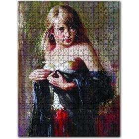 Cakapuzzle Siyah Şallı Sarışın Kadın 255 Parça Puzzle