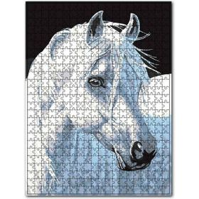 Cakapuzzle Siyah Zeminde Beyaz At Görseli 120 Parça Puzzle