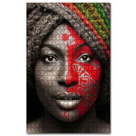 Cakapuzzle Siyahi Kadın Beresi ve Kırmızı Yüz Boyası Ahşap 255 Parça Puzzle
