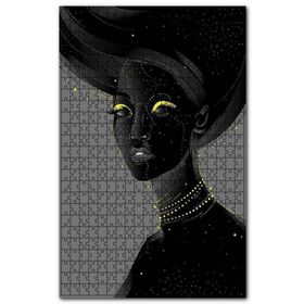 Cakapuzzle Siyahi Kadın ve Sarı Makyajı Ahşap 255 Parça Puzzle