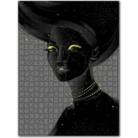 Cakapuzzle Siyahi Kadın ve Sarı Makyajı Ahşap 255 Parça Puzzle