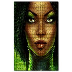 Cakapuzzle Siyahi Kadın ve Yeşil Işıklar Ahşap 255 Parça Puzzle