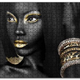 Cakapuzzle Siyahi Kadının Altın Rengi Aksesuar ve Makyajı Mdf 255 Parça Puzzle