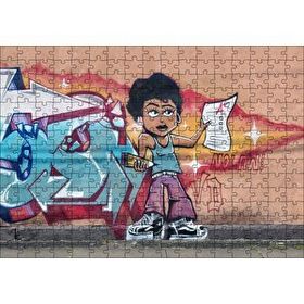 Cakapuzzle Siyahi Kız Grafiti Duvar Boyama 120 Parça Ahşap Puzzle