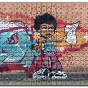 Cakapuzzle Siyahi Kız Grafiti Duvar Boyama Mdf 500 Parça Puzzle