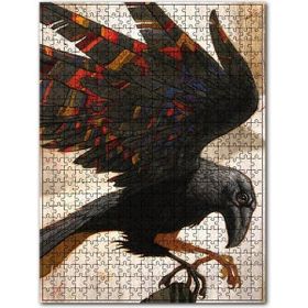 Cakapuzzle Ski Renli Kanatlı Kara Karga Görseli Ahşap 255 Parça Puzzle