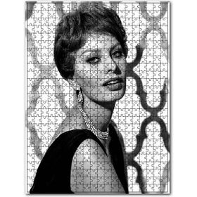 Cakapuzzle Sofia Loren Siyah Beyaz Portre Ahşap 1000 Parça Puzzle