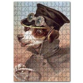 Cakapuzzle Şoför Kıyafetli Sevimli Köpek 120 Parça Ahşap Puzzle