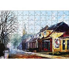 Cakapuzzle Sokak Evler Yağlı Boya 120 Parça Ahşap Puzzle