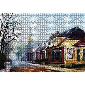 Cakapuzzle Sokak Evler Yağlı Boya 120 Parça Ahşap Puzzle