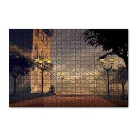 Cakapuzzle Sokak Lambaları Bulutlar ve Şapkalı Adam 120 Parça Ahşap Puzzle