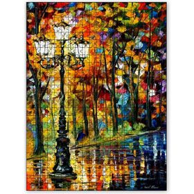 Cakapuzzle Sokak Lambası ve Ağaçlar Yağlıboya 120 Parça Puzzle