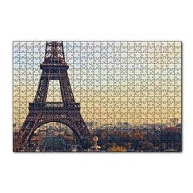 Cakapuzzle Sonbahar Günbatımı Eyfel Kulesi ve Şehir Manzarası 120 Parça Ahşap Puzzle