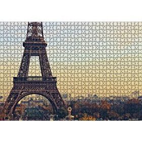 Cakapuzzle Sonbahar Günbatımı Eyfel Kulesi ve Şehir Manzarası 120 Parça Ahşap Puzzle