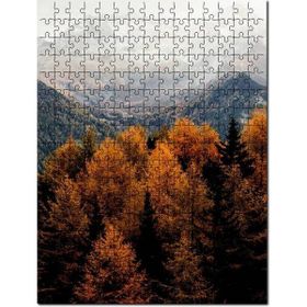 Cakapuzzle Sonbahar Rengi Ağaçlar ve Karlı Zirveler Mdf 500 Parça Puzzle