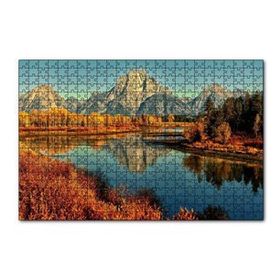 Cakapuzzle Sonbahar Renkleri Nehir ve Çıplak Dağlar 120 Parça Ahşap Puzzle