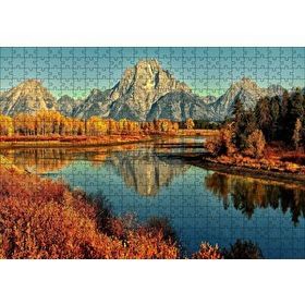 Cakapuzzle Sonbahar Renkleri Nehir ve Çıplak Dağlar 120 Parça Ahşap Puzzle