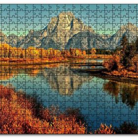 Cakapuzzle Sonbahar Renkleri Nehir ve Çıplak Dağlar Mdf 120 Parça Puzzle