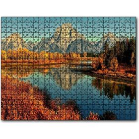 Cakapuzzle Sonbahar Renkleri Nehir ve Çıplak Dağlar Mdf 120 Parça Puzzle